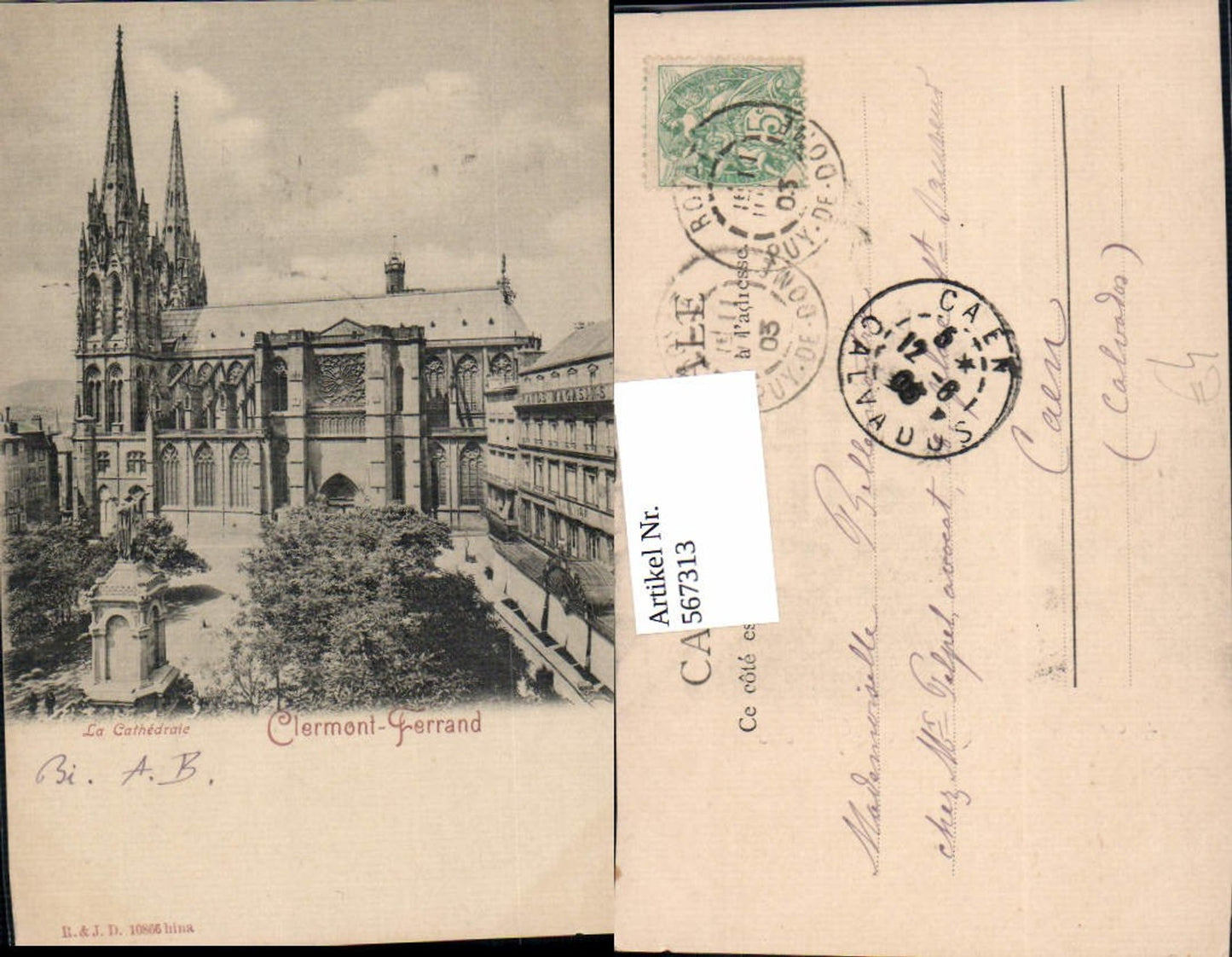 567313,Clermont-Ferrand La Cathedrale Kathedrale