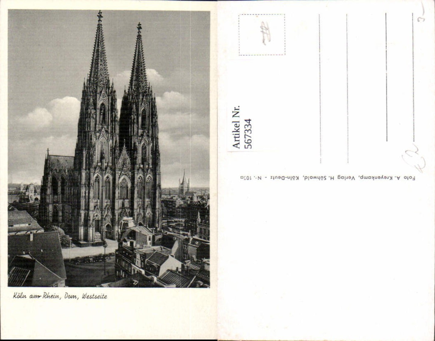 567334,Köln a. Rhein Dom Westseite