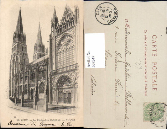 567347,Bayeux Les Fleches de la Cathedrale Kathedrale