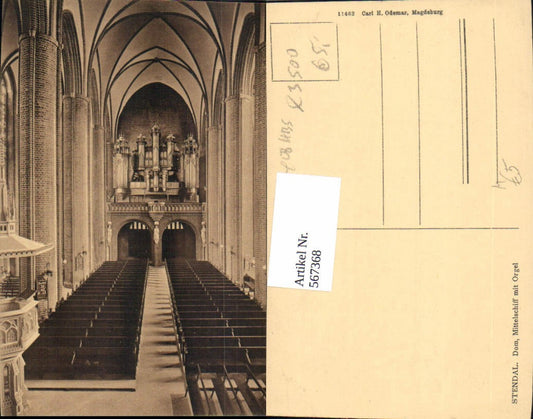 567368,Stendal Dom Mittelschiff m. Orgel Innenansicht
