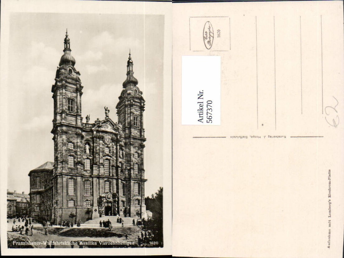 567370,Foto Ak Bad Staffelstein Basilika Vierzehnheiligen