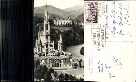 567378,Lourdes La Basilique vue du Chateau-Fort