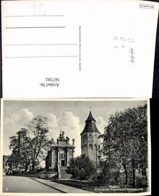 567392,Rastatt Einsiedler-Kapelle m. Wasserturm
