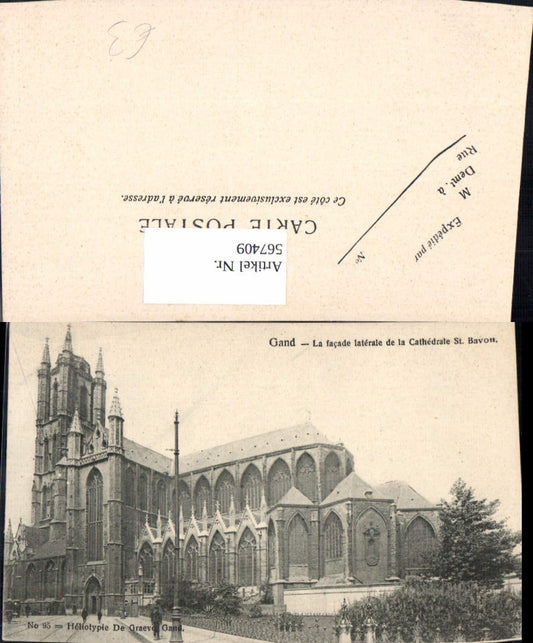 567409,Gand La facade laterale de la Cathedrale St Bavon Kathedrale Kirche