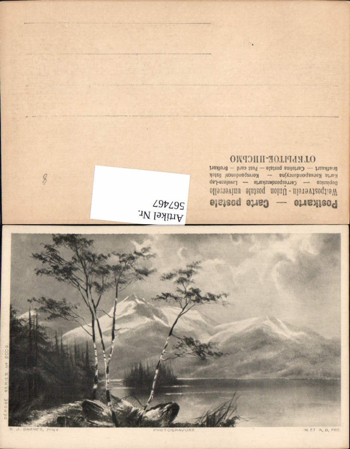 567467,Künstler AK S. J. Barnes Photogravure See Berge