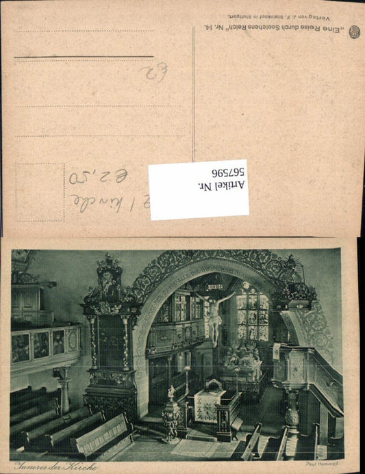 567596,Inneres der Kirche Gebiet Stuttgart Altar