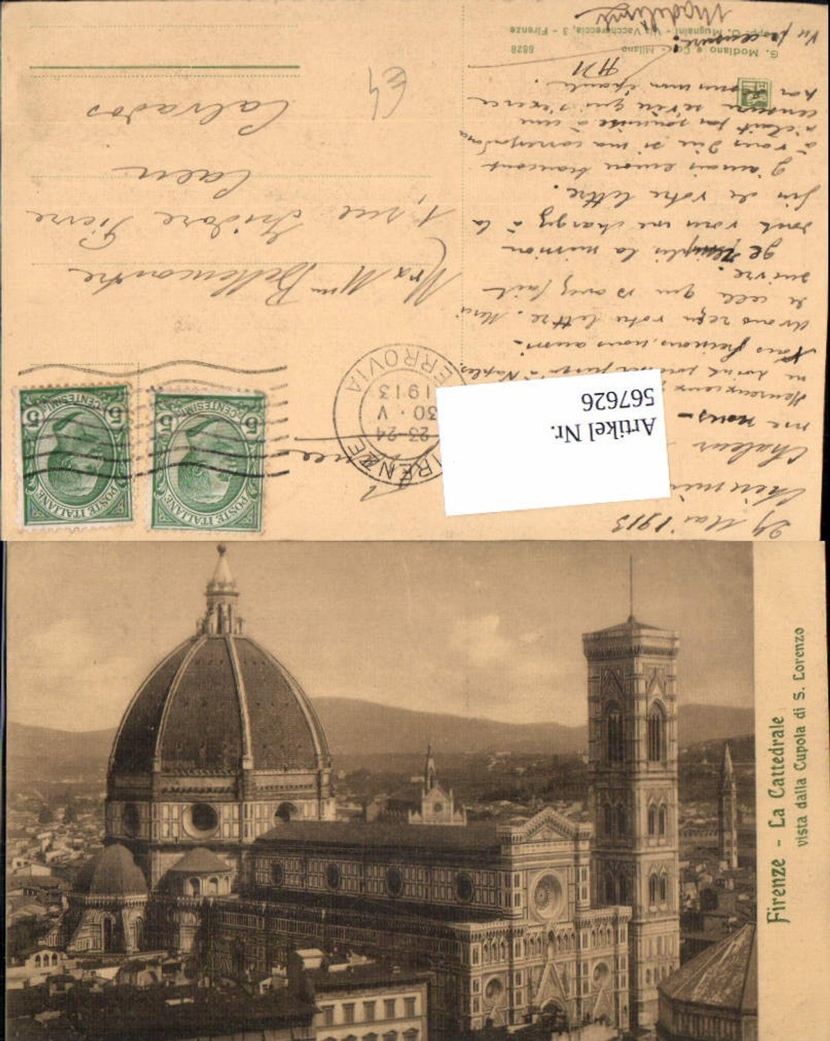 567626,Firenze Florenz La Cattedrale vista dalla Cupola di S. Lorenzo Kathedrale