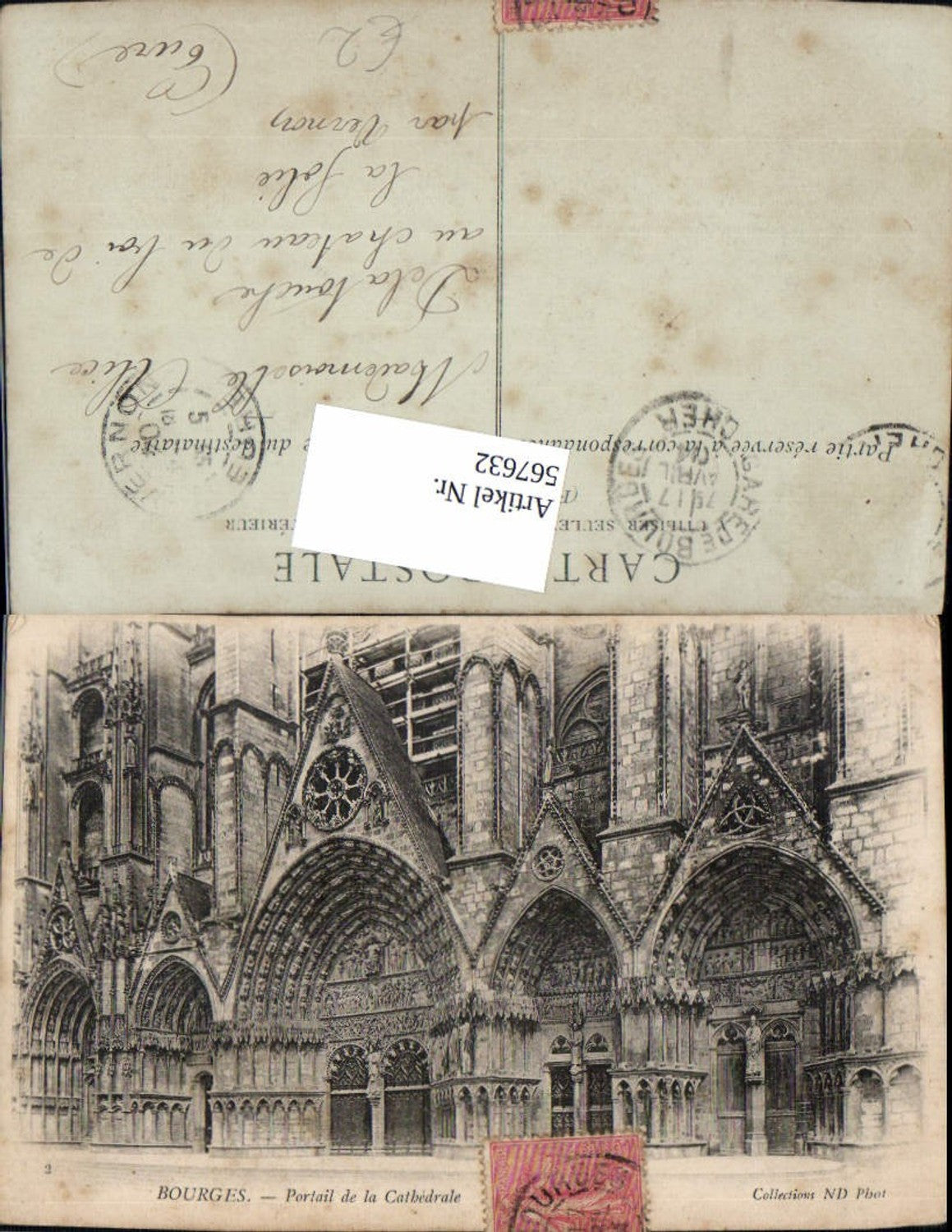 567632,Bourges Portail de la Cathedrale Kathedrale