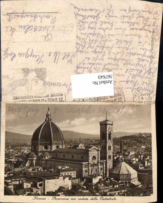 567643,Firenze Florenz Panorama con veduta della Cattedrale Kathedrale