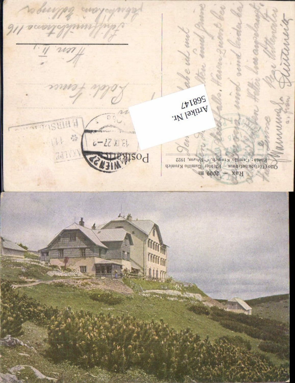 568147,Rax Reichenau Otto Törl Schutzhaus Hirschwang Prein