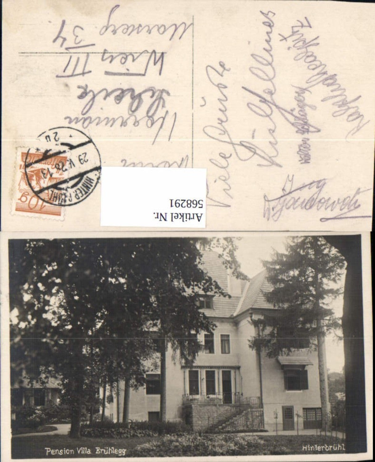 568291,tolle seltene Foto-AK Mödling bei Wien Villa Pension Brühlegg