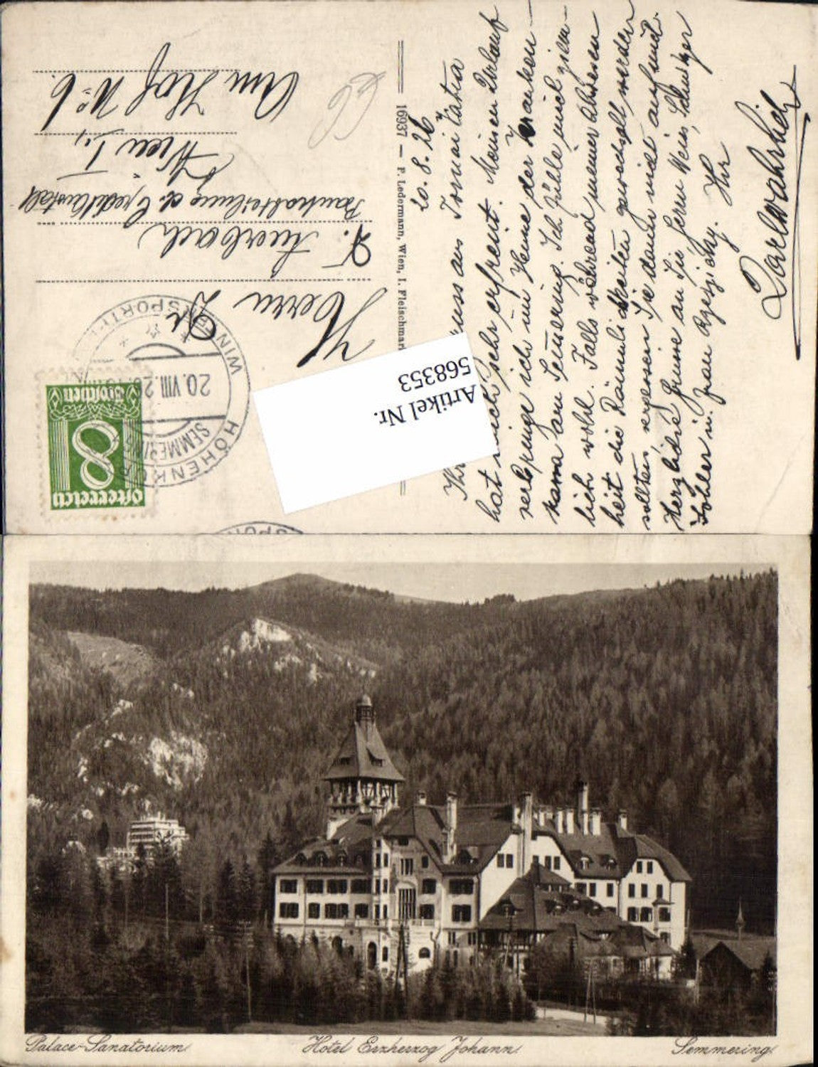 568353,Semmering Hotel Erzherzog Johann Palace Sanatorium