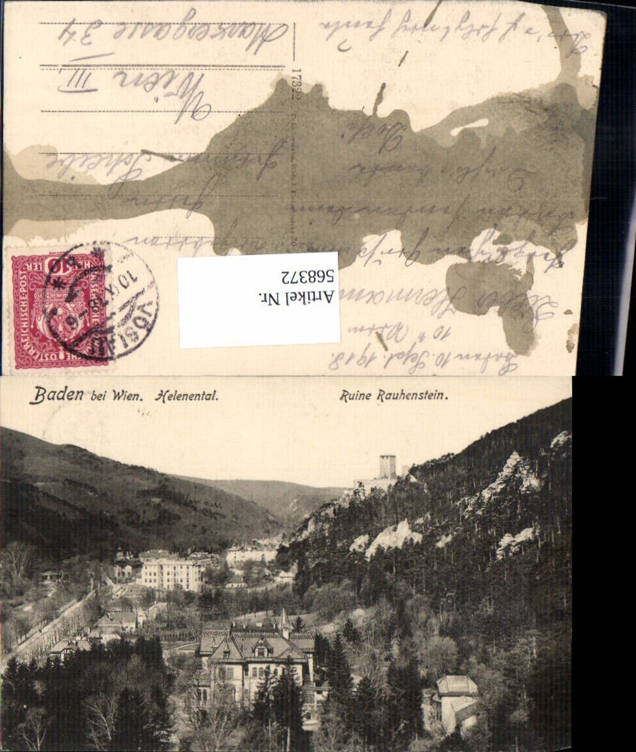 568372,Baden bei Wien Helenental Rauhenstein pub Ledermann 17322