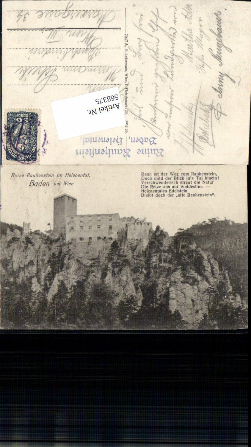 568375,Baden bei Wien Ruine Rauhenstein Helenental pub Ledermann 7047 A.