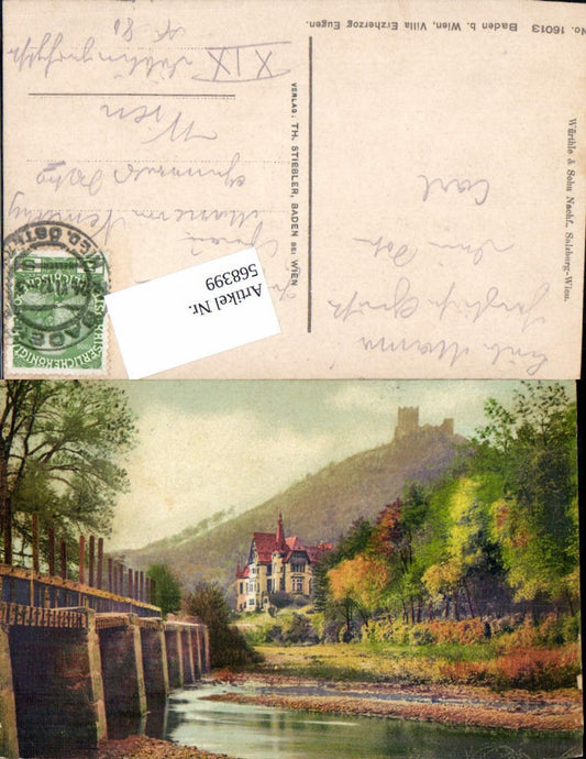 568399,Künstler AK Baden bei Wien Helenental Villa Erzherzog Eugen