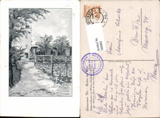 568402,Künstler AK C. Cizek Baden bei Wien Lindkogel Schutzhaus Eisernes Tor