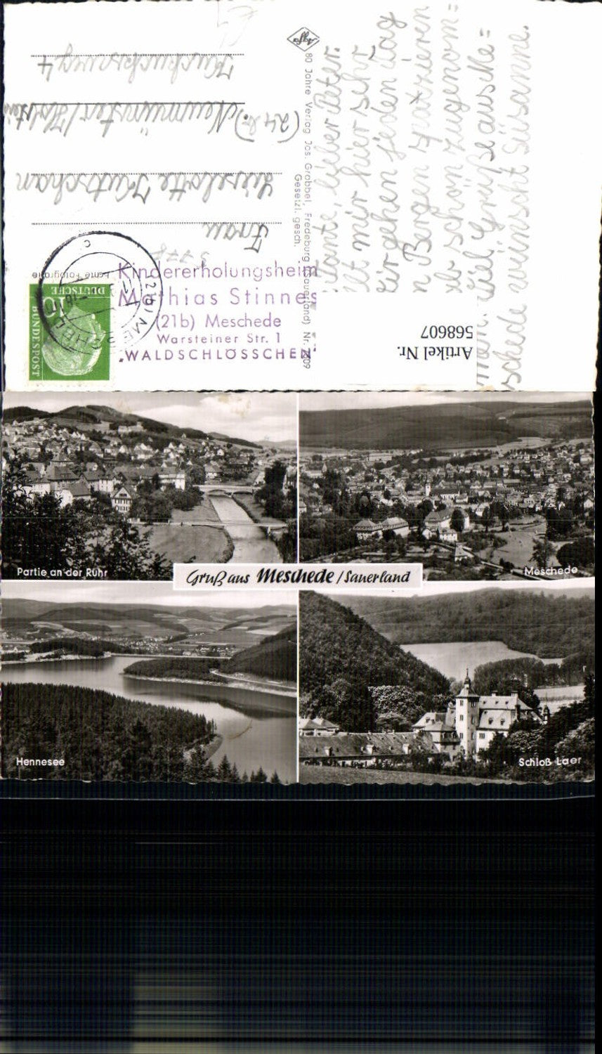 568607,Mehrbild Ak Meschede Sauerland Hennesee Schloß Laer Partie a.d. Ruhr