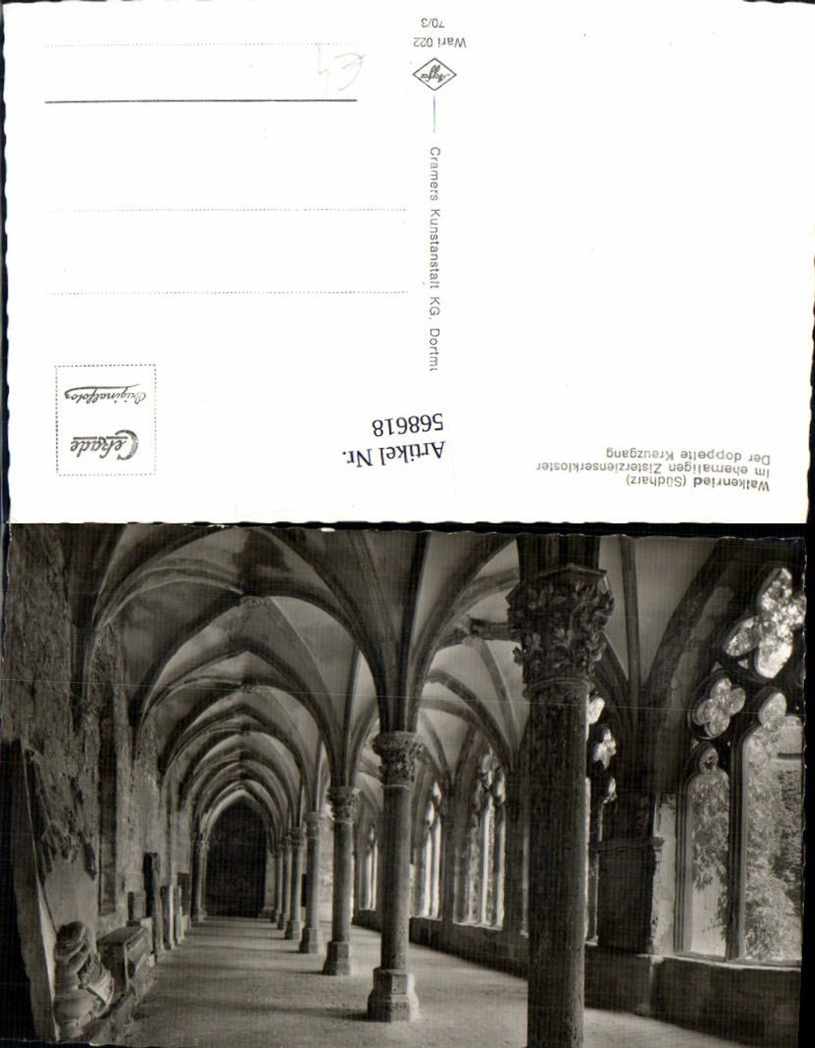 568618,Foto Ak Walkenried Südharz Zisterzienserkloster Kreuzgang