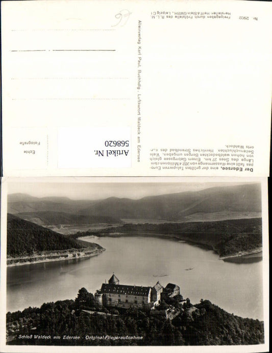 568620,Fliegeraufnahme Schloß Waldeck a. Edersee Waldeck