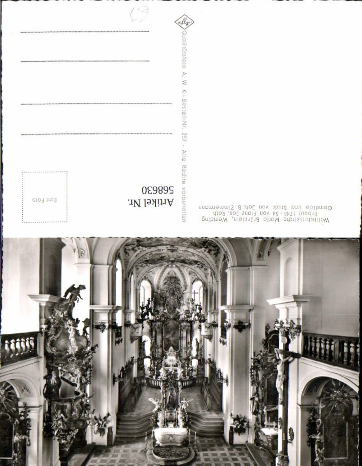 568630,Foto Ak Maria Brünnlein Wemding Altar Kirche