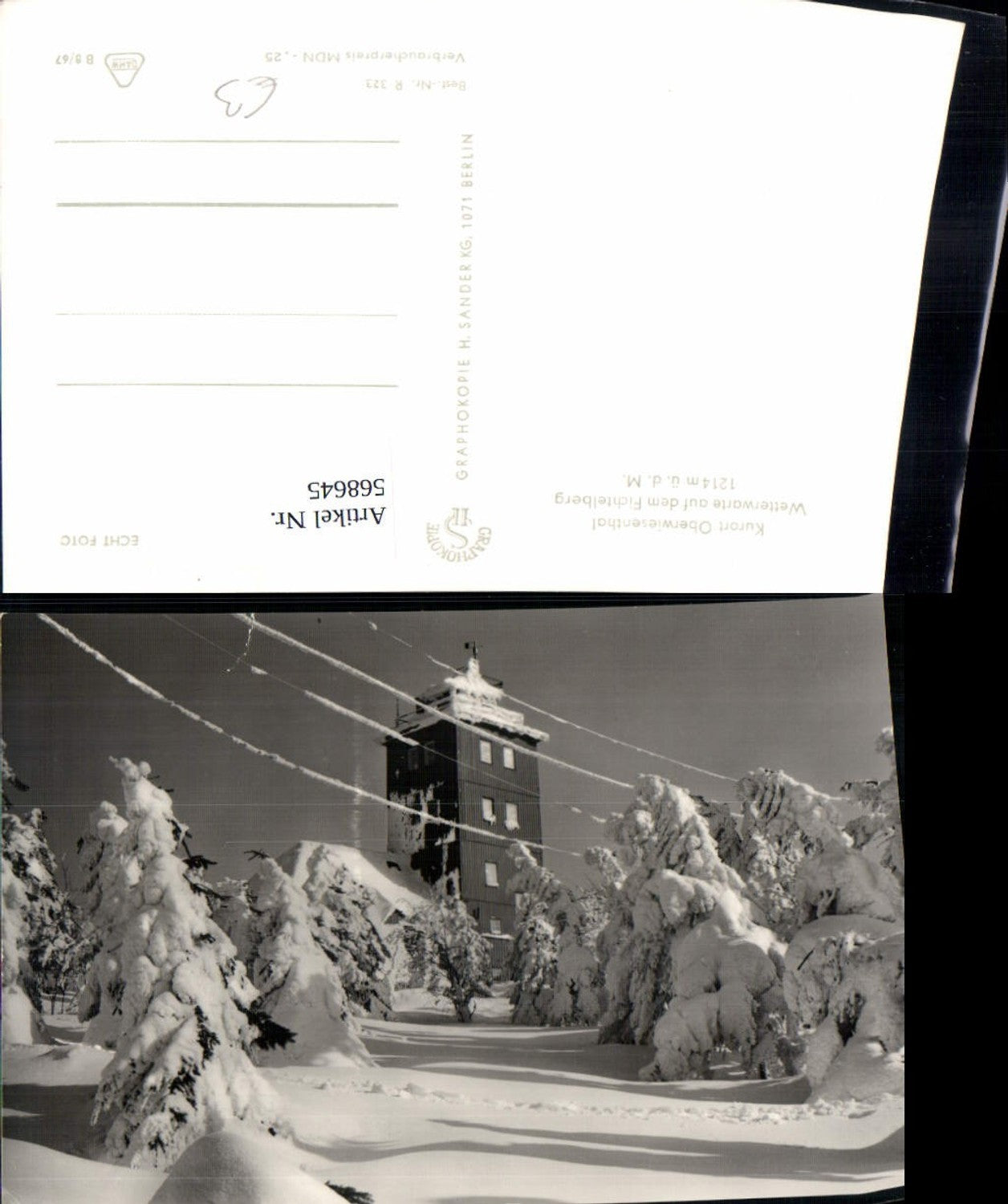 568645,Foto Ak Oberwiesenthal Wetterwarte a. d. Fichtelberg Winteransicht