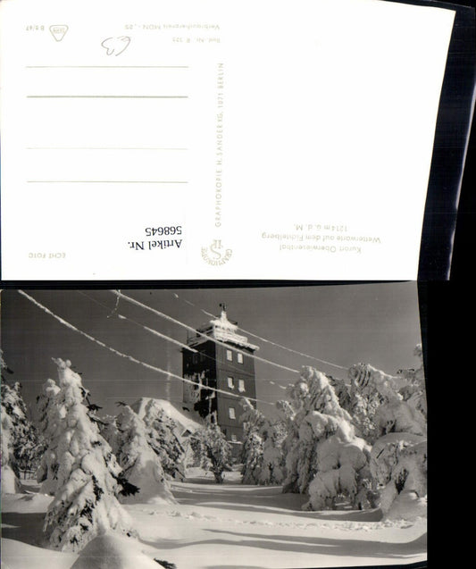 568645,Foto Ak Oberwiesenthal Wetterwarte a. d. Fichtelberg Winteransicht