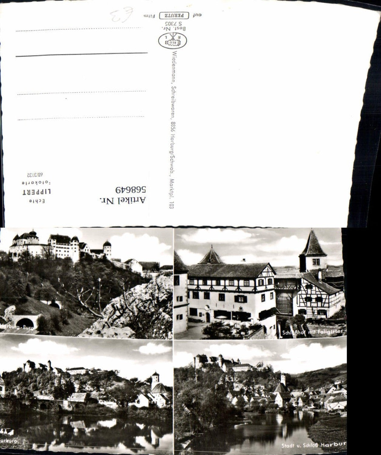 568649,Mehrbild Ak Harburg Burg Schloßhof m. Fallgitter Stadt Harburg Schwaben