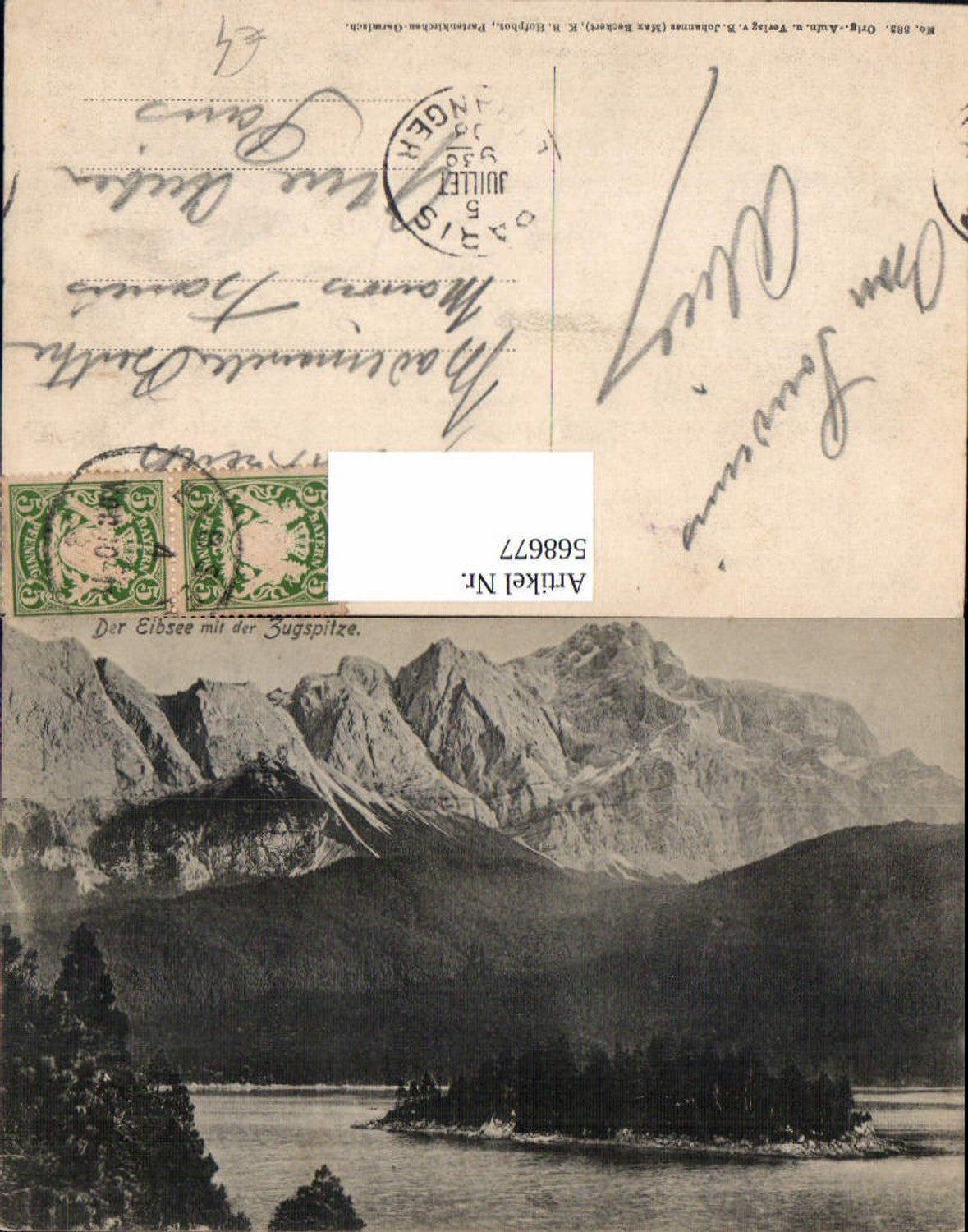 568677,Eibsee m. d. Zugspitze b. Garmisch-Partenkirchen