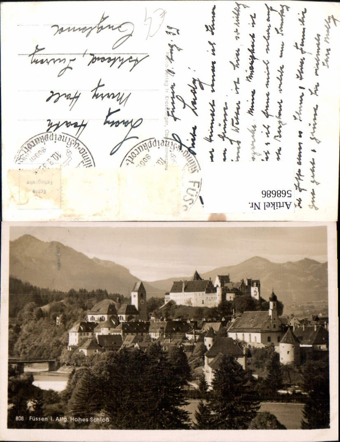 568686,Foto Ak Füssen i. Allgäu Hohes Schloß