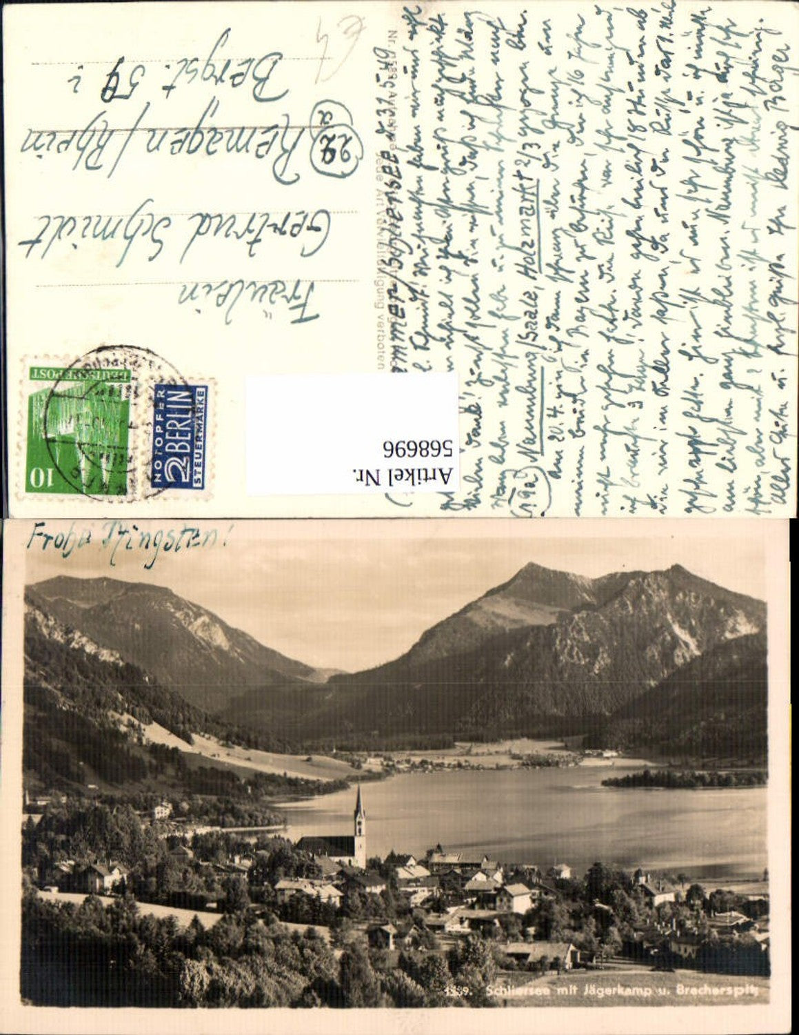 568696,Foto Ak Schliersee m. Jägerkamp u. Brecherspitz