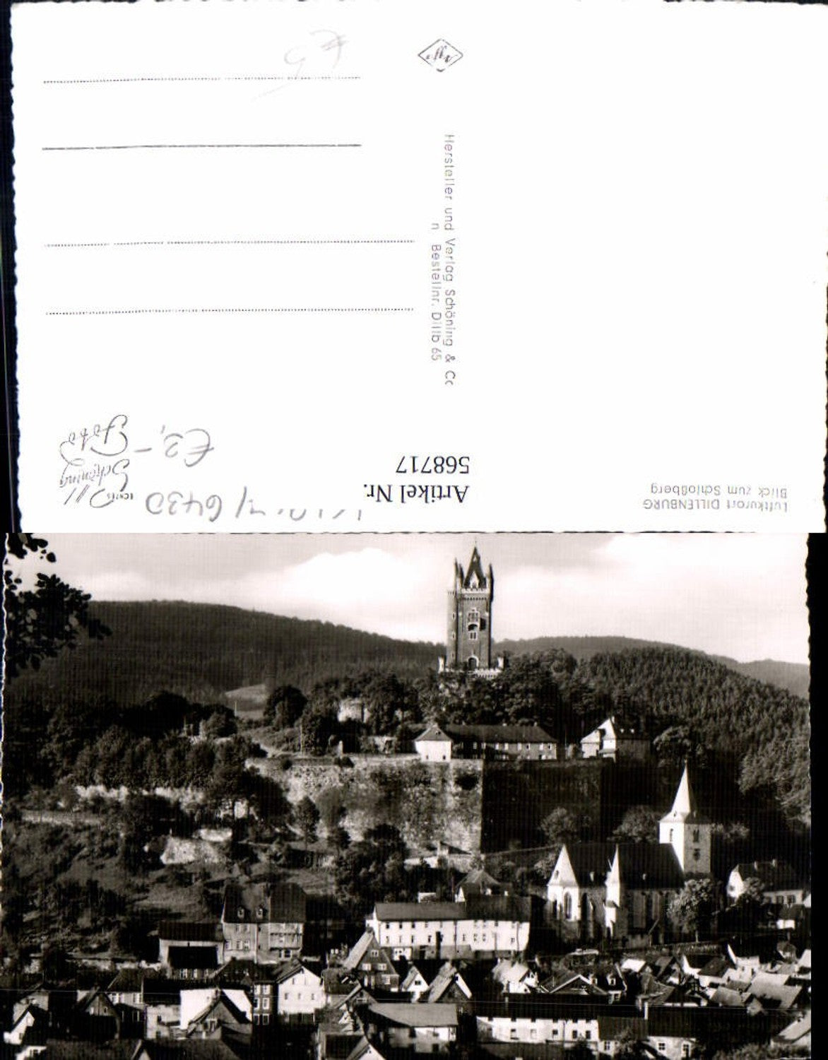 568717,Foto Ak Dillenburg Blick z. Schloßberg