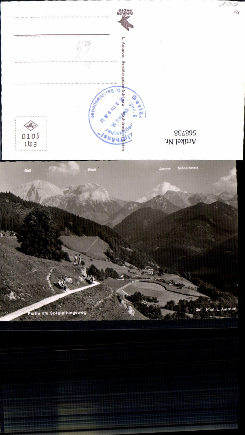 568738,Foto Ak Ramsau bei Berchtesgaden Partie a. Soleleitungsweg