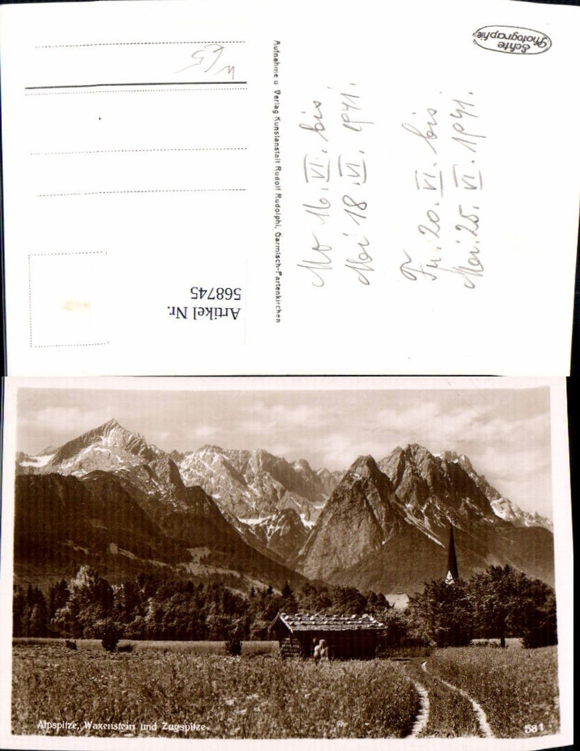 568745,Foto Ak Alpspitze Waxenstein u. Zugspitze Garmisch-Partenkirchen