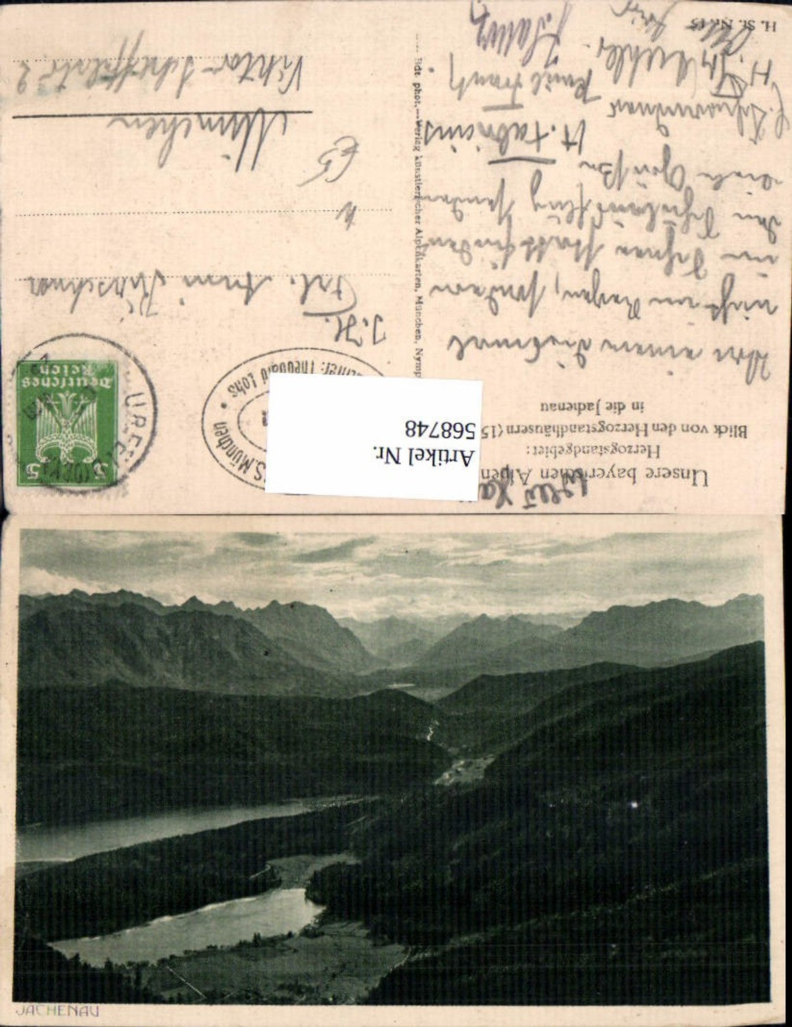 568748,Blick v. d. Herzogsstandhäusern i. d. Jachenau