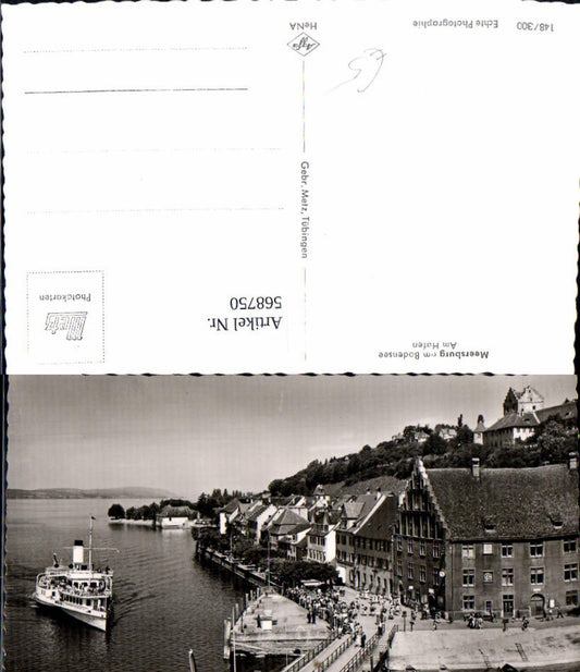 568750, Photo Ak Meersburg on Lake Constance At the harbor Ship Steamer