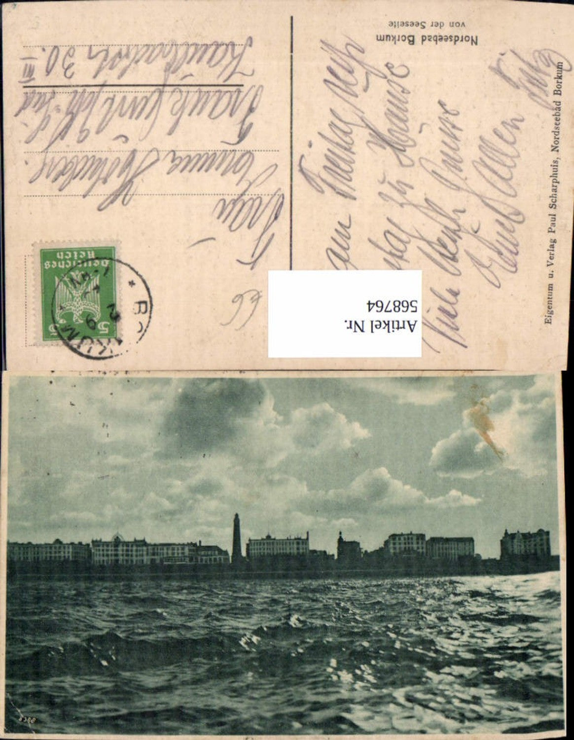568764,Nordseebad Borkum v. d. Seeseite