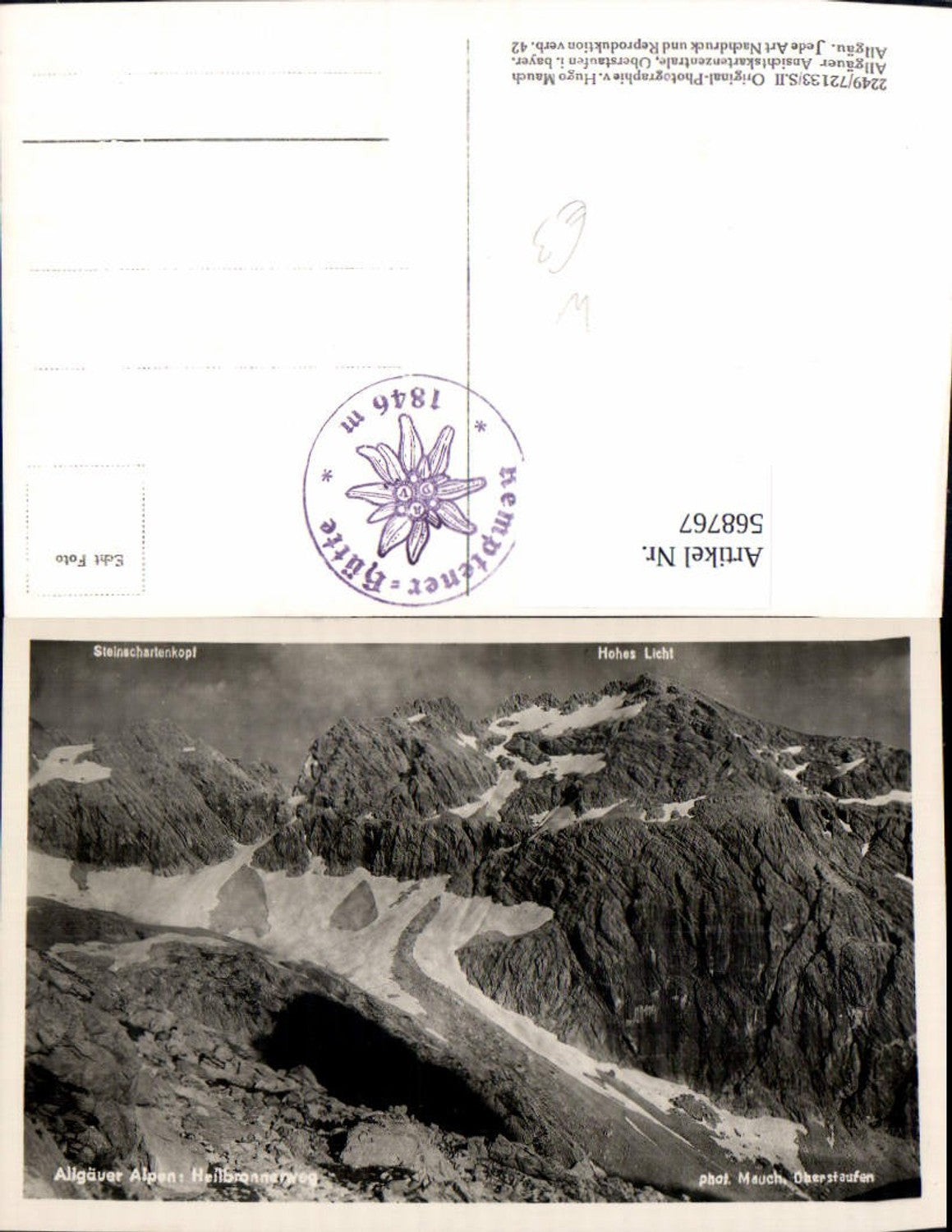 568767,Foto Ak Oberstdorf Kemptnerhütte Heilbronnerweg Allgäuer Alpen