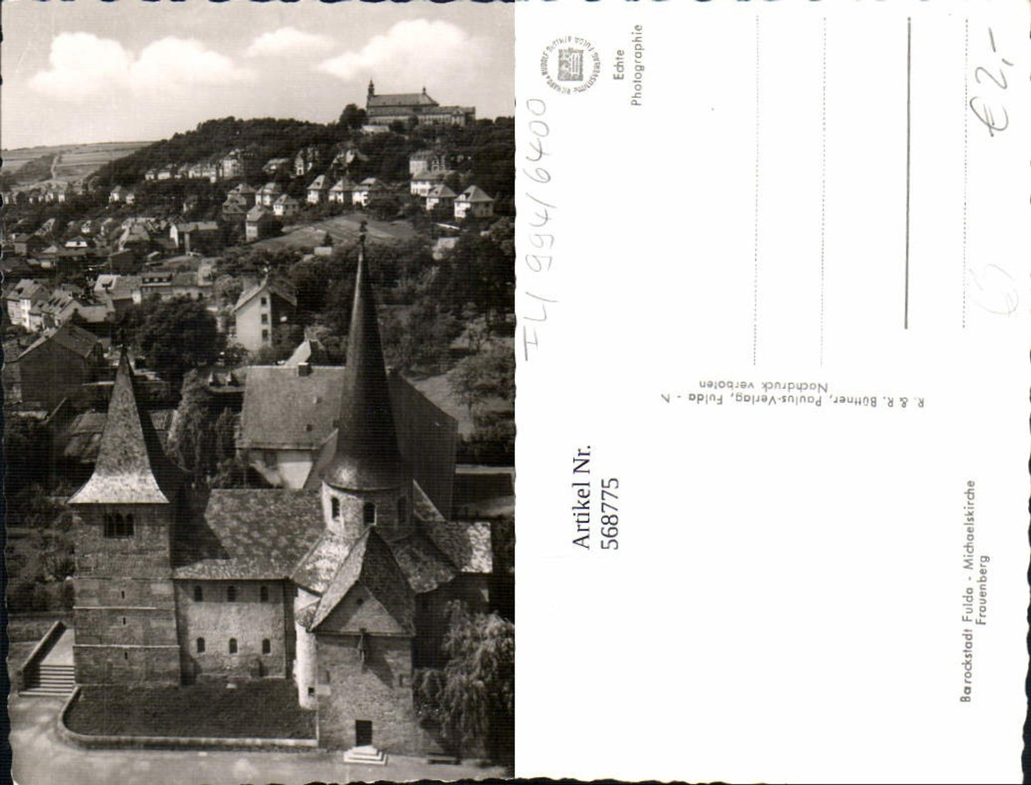 568775,Foto Ak Fulda Michaelskirche Frauenberg Kirche