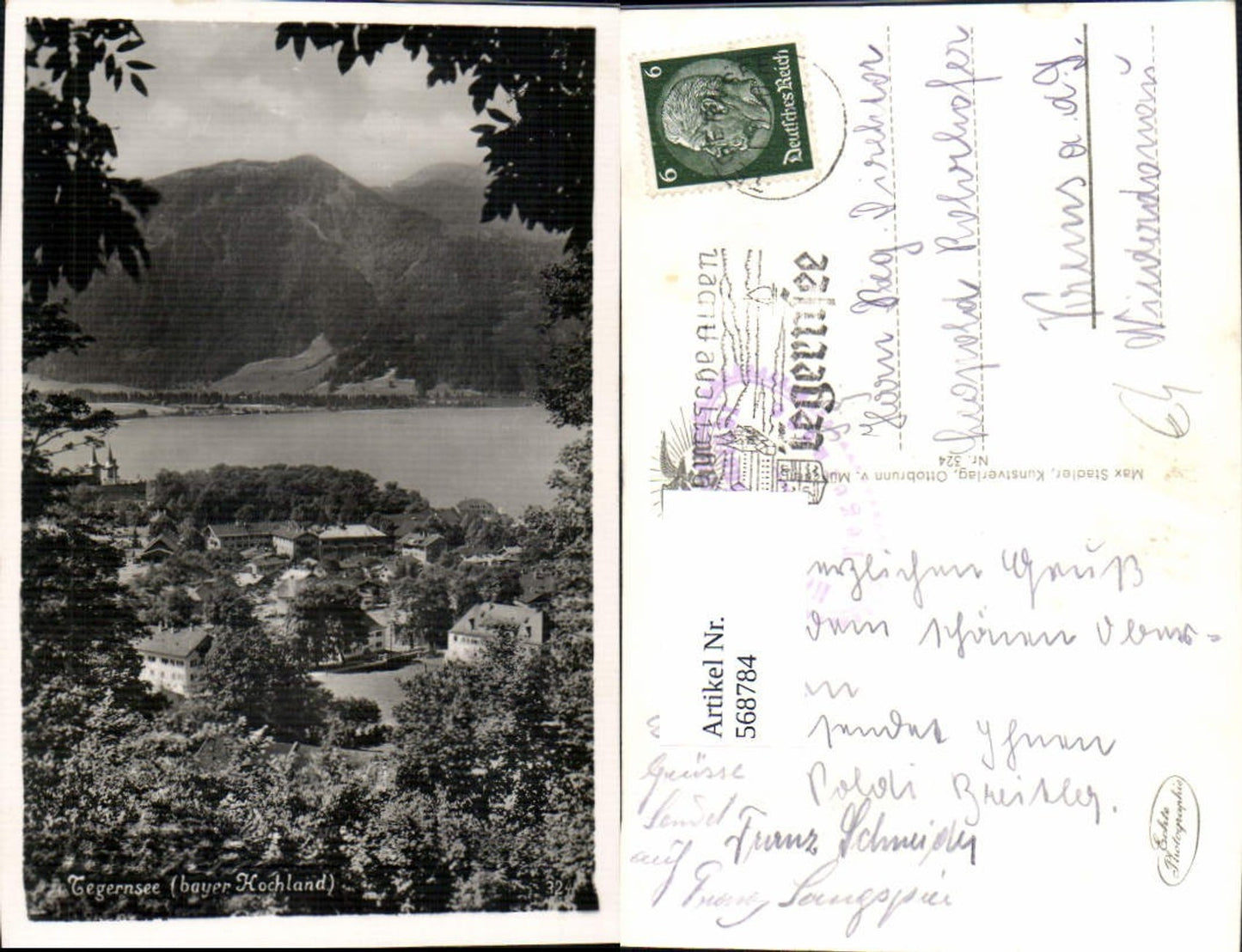 568784,Foto Ak Tegernsee Ansicht