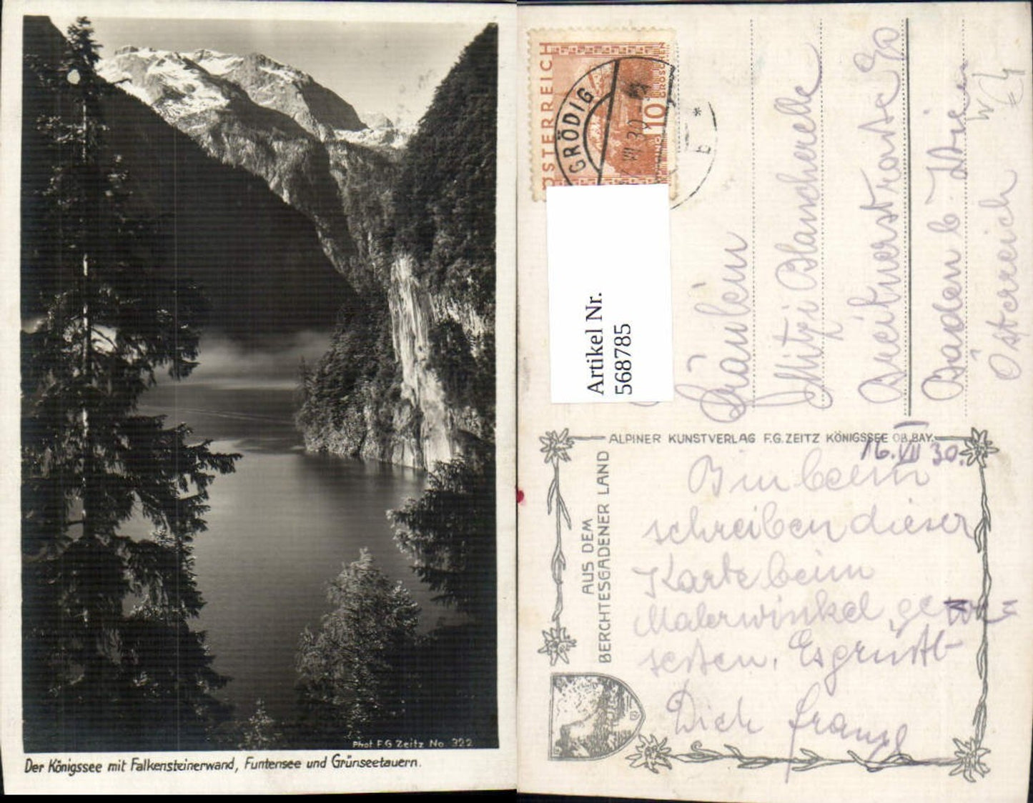 568785,Berchtesgaden Königssee Falkensteinerwand Funtensee u. Grünseetauern