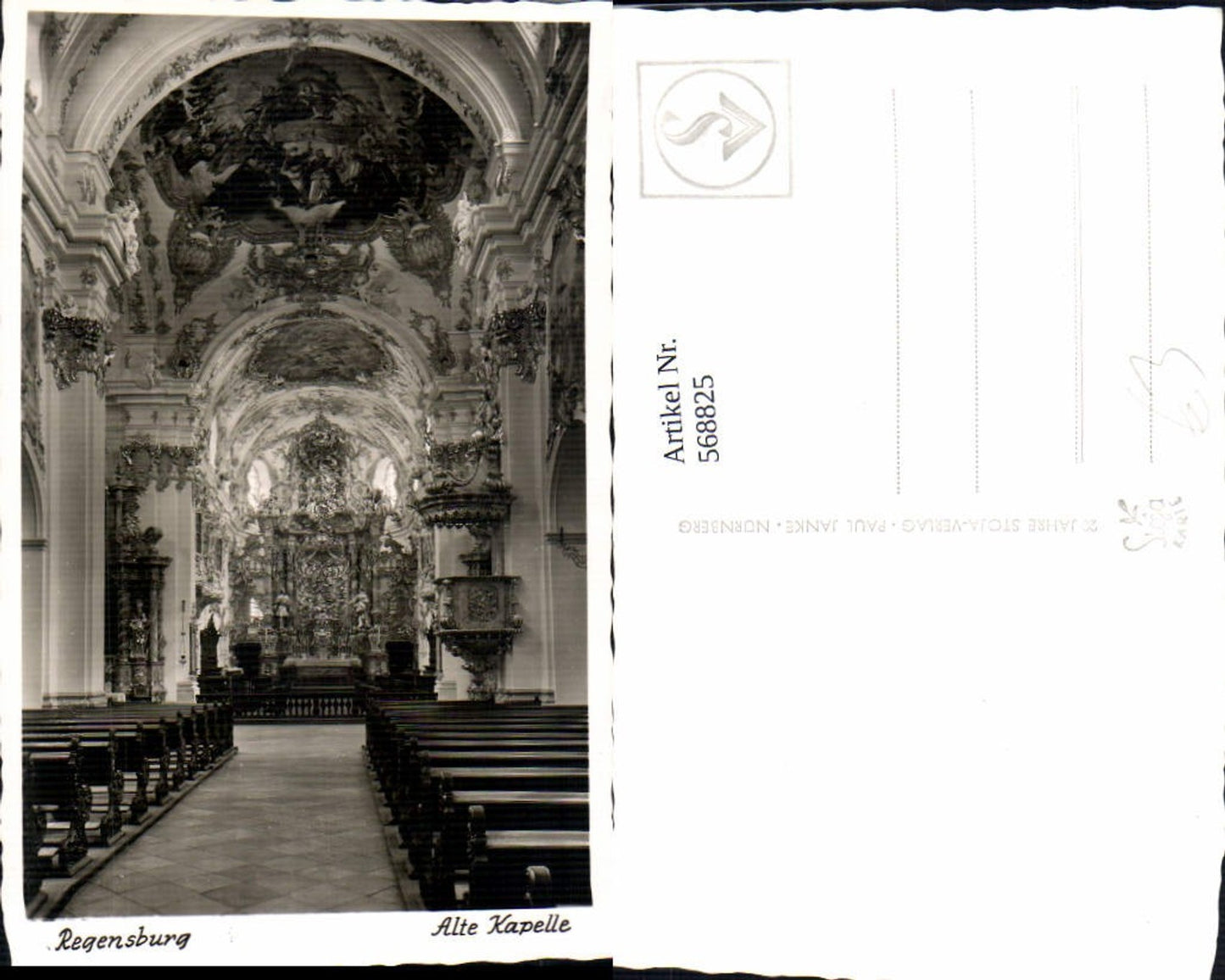 568825,Foto Ak Regensburg Alte Kapelle Altar