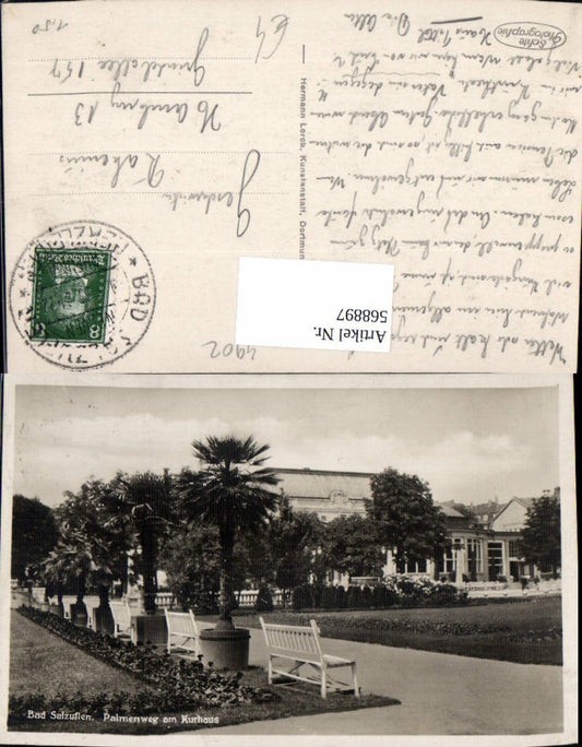 568897,Foto Ak Bad Salzuflen Palmenweg am Kurhaus Palmen