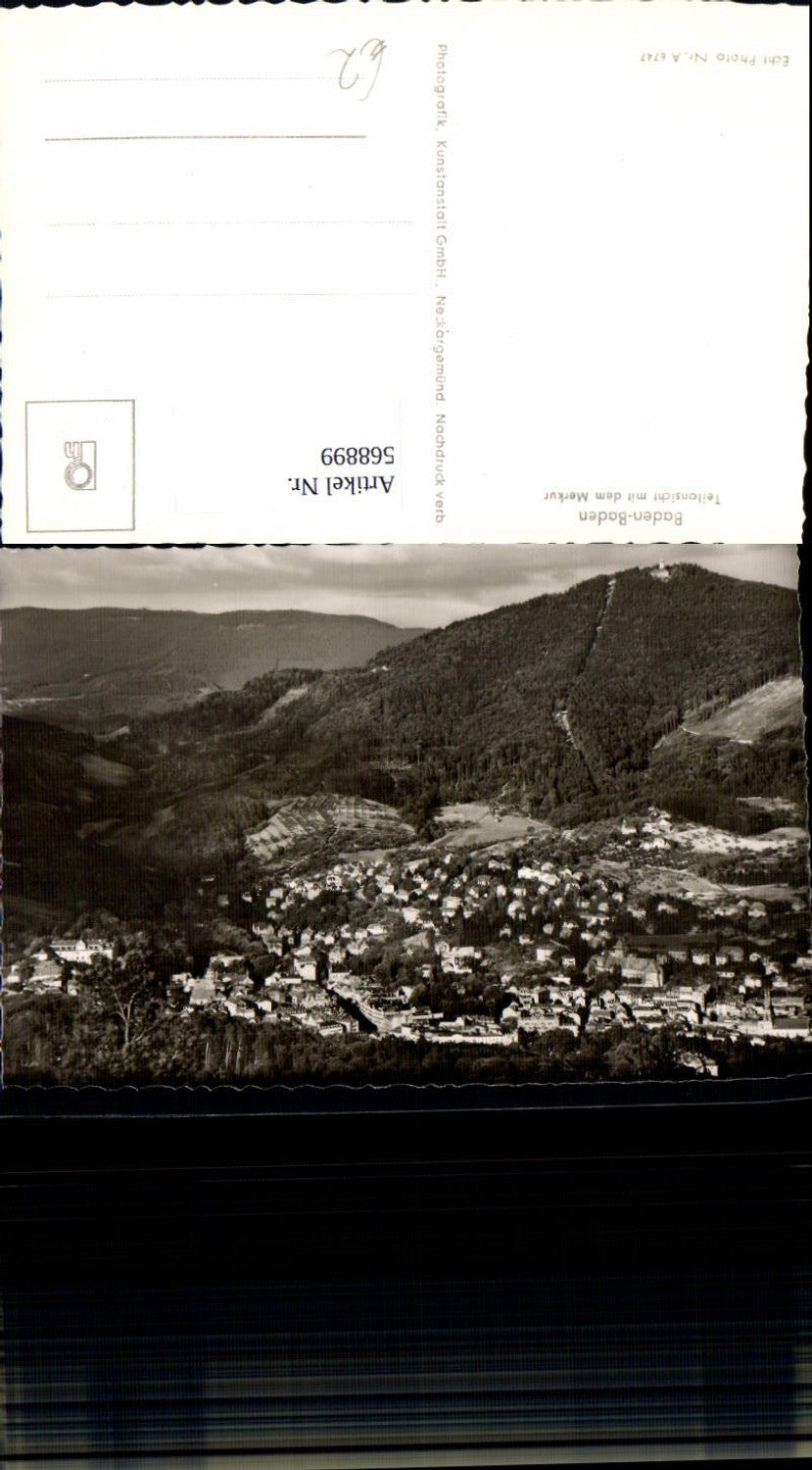 568899,Foto Ak Baden-Baden Teilansicht m. d. Merkur