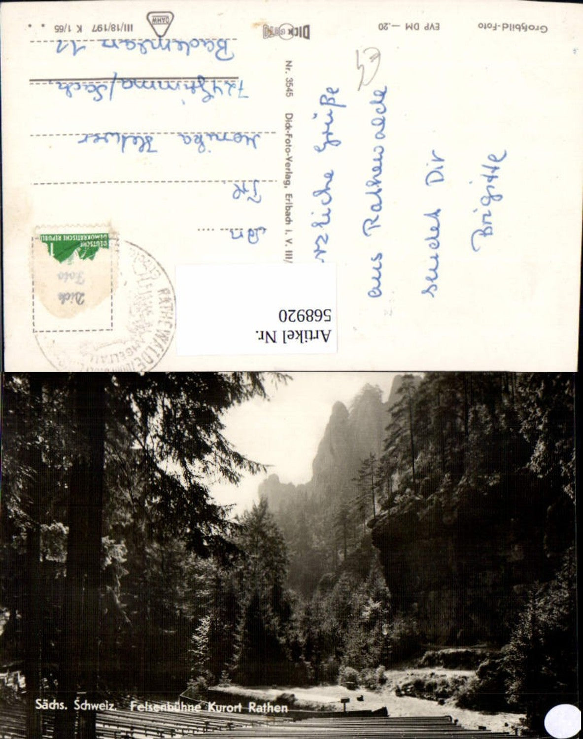 568920,Foto Ak Sächs. Schweiz Felsenbühne Rathen Theater