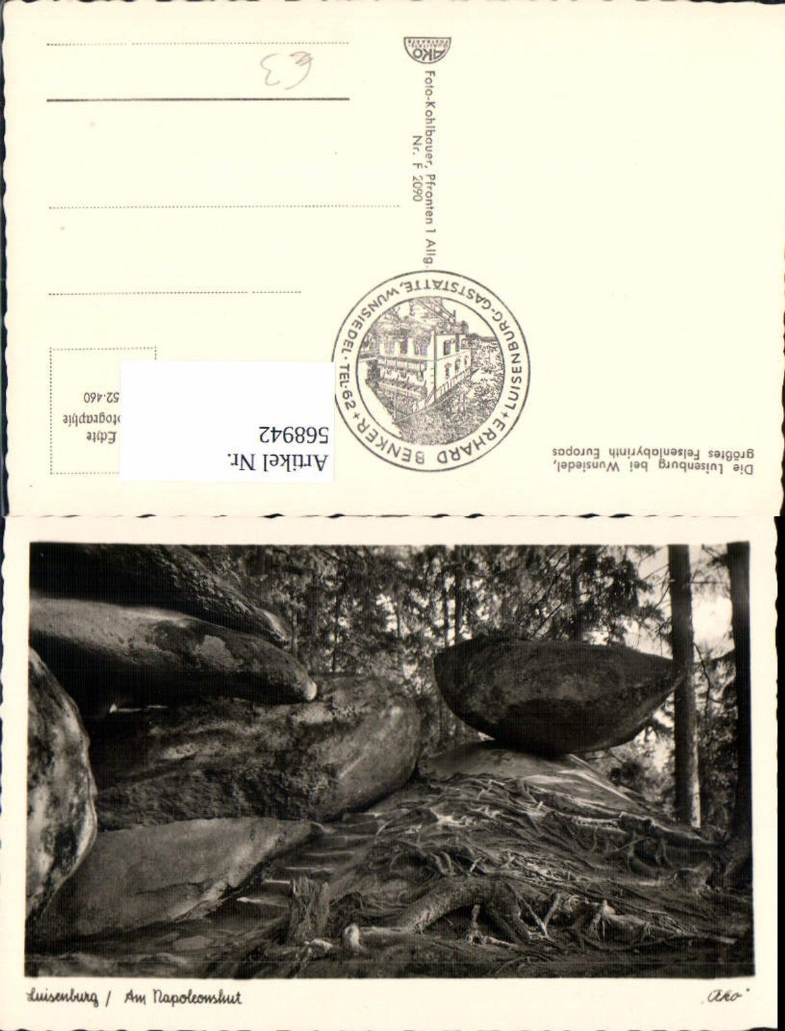 568942, Photo Ak Wunsiedel Luisenburg Am Napoleonshut Rock formation Gesteinformation