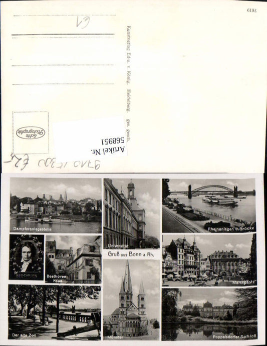 568951,Mehrbild Ak Bonn a. Rhein Münster Rheinanlagen Brücke Marktplatz