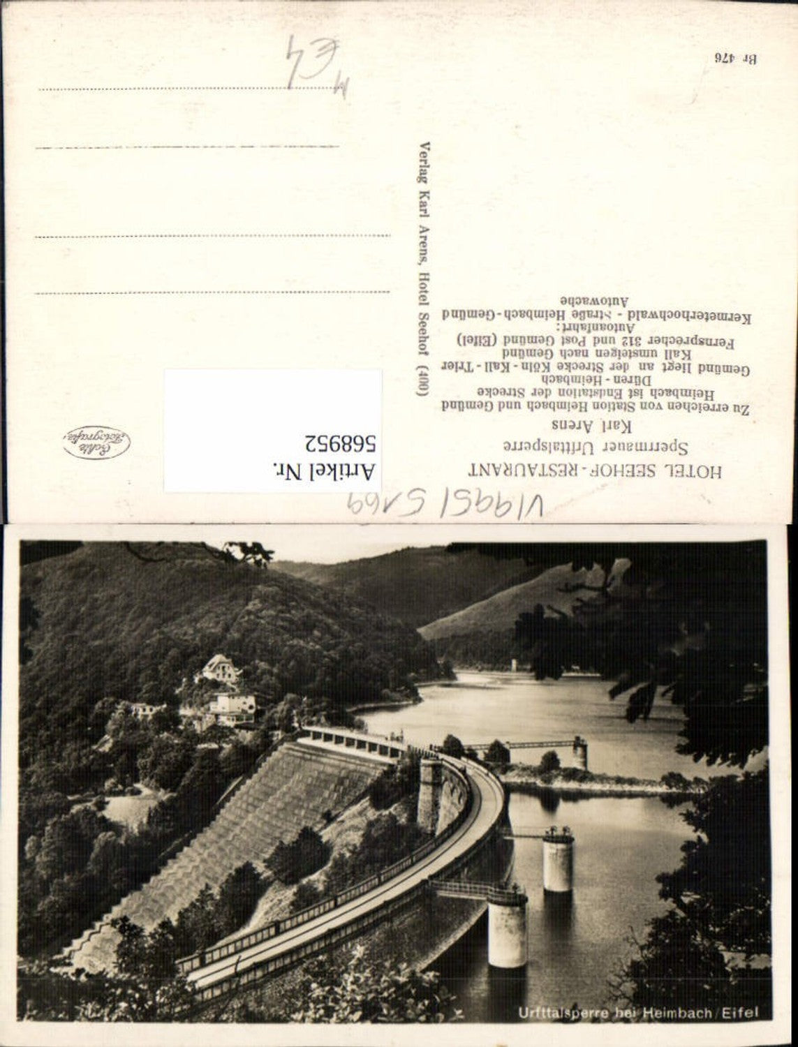 568952,Foto Ak Urfttalsperre b. Heimbach Eifel Schleiden Talsperre