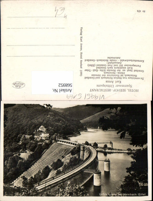 568952,Foto Ak Urfttalsperre b. Heimbach Eifel Schleiden Talsperre