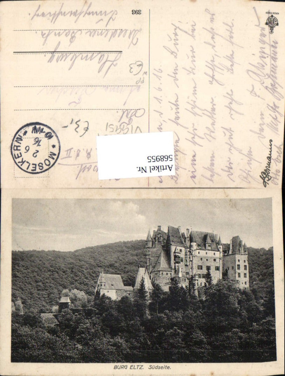 568955,Wierschem Burg Eltz Südseite Feldpost T.B. 3. R.D. II