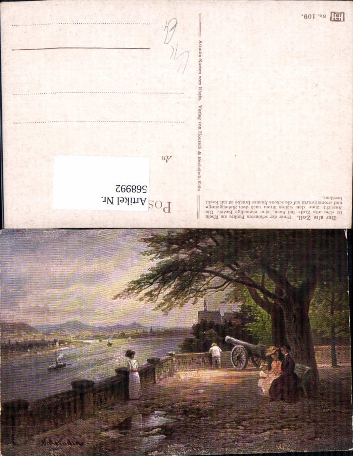 568992,Künstler Ak N. Astudin Der Alte Zoll Bonn Rhein